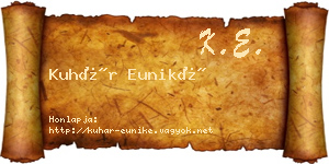 Kuhár Euniké névjegykártya